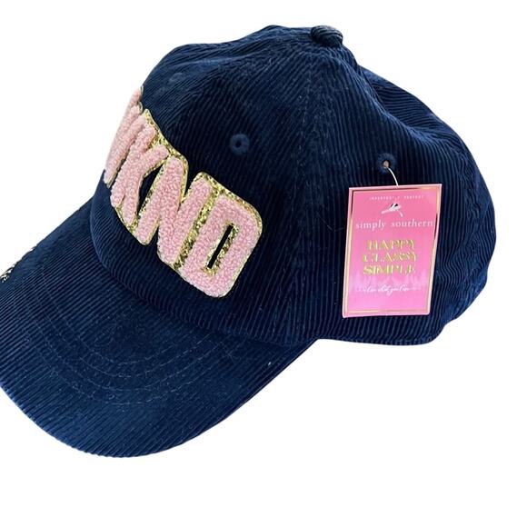 Simply Southern Navy Blue Corduroy WKND Baseball Cap Hat NWT - Picture 3 of 7